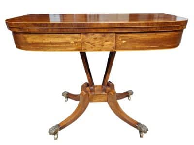 George III Mahogany and Satinwood Card Table