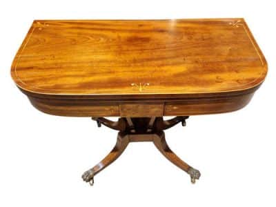 George III Mahogany and Satinwood Card Table - Image 2