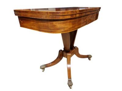 George III Mahogany and Satinwood Card Table - Image 5