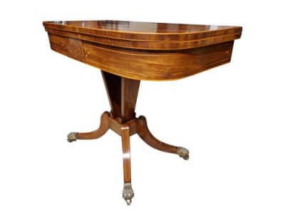 George III Mahogany and Satinwood Card Table - Image 6
