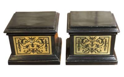 Pair of 19thc Ebonised Stands - Image 4