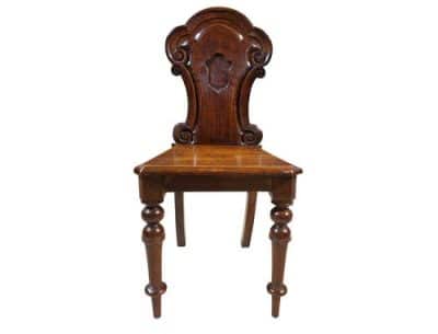 Pair of Victorian Mahogany Hall Chairs Antique Chairs 4