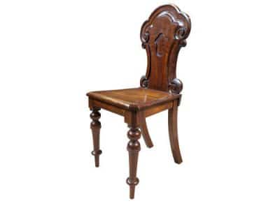 Pair of Victorian Mahogany Hall Chairs - Image 3