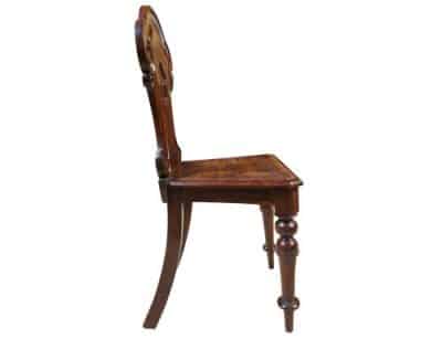 Pair of Victorian Mahogany Hall Chairs - Image 5