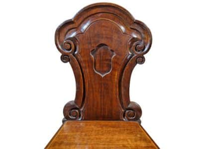 Pair of Victorian Mahogany Hall Chairs - Image 6