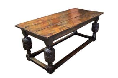 Queen Elizabeth I Oak Refectory Table Antique Furniture 7