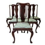 Set of 6 Queen Anne Style Dining Chairs Antique Chairs