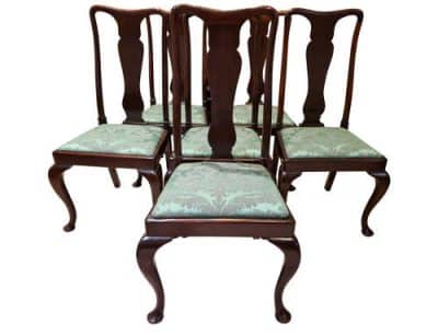 Set of 6 Queen Anne Style Dining Chairs - Image 3