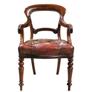 Victorian Mahogany and Leather Desk Chair Antique Chairs