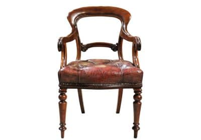 Victorian Mahogany and Leather Desk Chair Antique Chairs 3