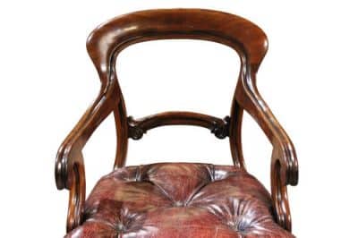 Victorian Mahogany and Leather Desk Chair Antique Chairs 6