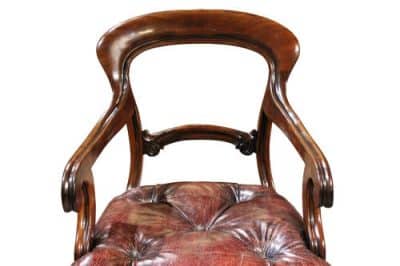 Victorian Mahogany and Leather Desk Chair - Image 4