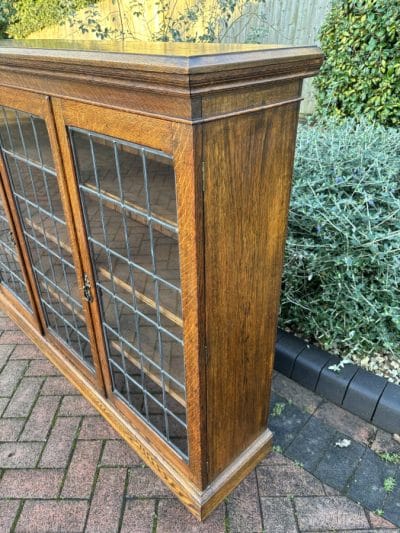 Arts & Crafts Glazed Oak Bookcase bookcase Antique Bookcases 7