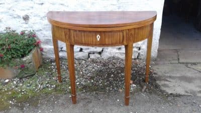 SOLD Georgian demi lune ( Half moon) mahogany foldover tea table