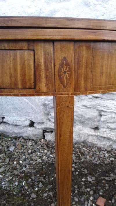 SOLD Georgian demi lune ( Half moon) mahogany foldover tea table - Image 3