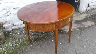 SOLD Georgian demi lune ( Half moon) mahogany foldover tea table 18th Cent Antique Tables 4