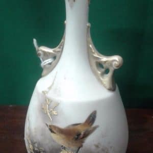SOLD Worcester vase, (Wren) Artist Jas Stinton. Antiques Scotland Antique Ceramics