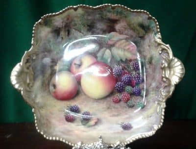 SOLD Worcester fruits plaque artist, T Lockyer Antiques Scotland Antique Art 3