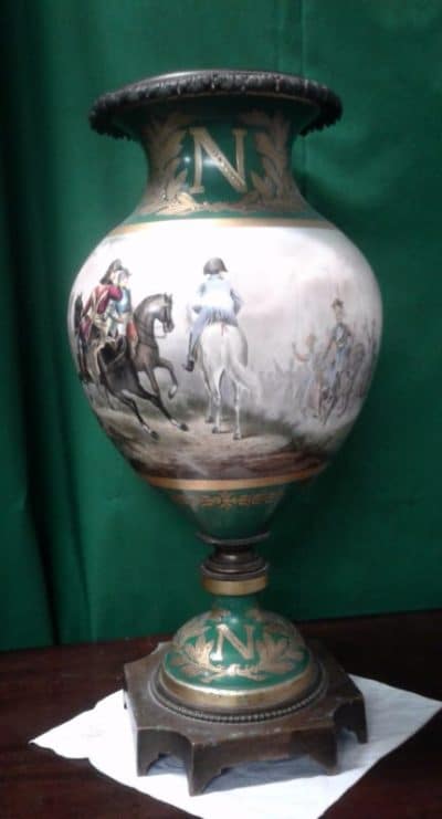 SOLD Huge early 19th century Sevres porclain and bronze Napoleon vase 19th century Antique Ceramics 3