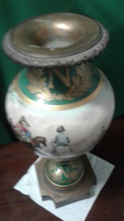 SOLD Huge early 19th century Sevres porclain and bronze Napoleon vase 19th century Antique Ceramics 11