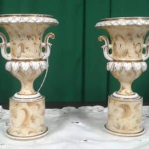 Fine pair of Victorian Ridgeways campana vases Antiques Scotland Antique Ceramics