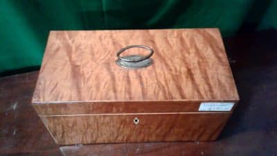 Geo 111 Fiddleback sycamore tea mixing caddy. 18th Cent Miscellaneous 6