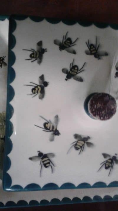 SOLD Scottish Pottery Wemyss beehive cheese dish on stand - Image 6