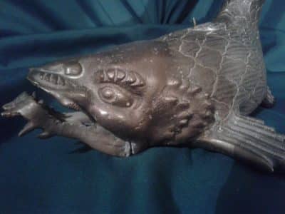 Antique Chinese bronze catfish 18th Cent Bronzes Silver Metals 4