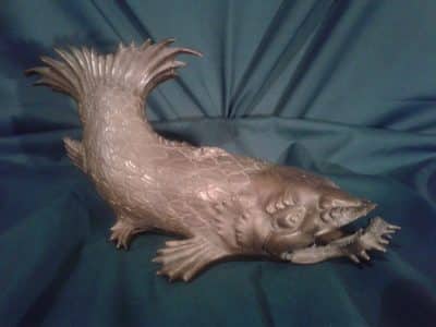 Antique Chinese bronze catfish 18th Cent Bronzes Silver Metals 7