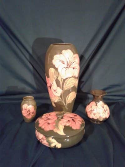 SOLD Moorcroft Coral Hibiscus vase Antiques Scotland Antique Art 5
