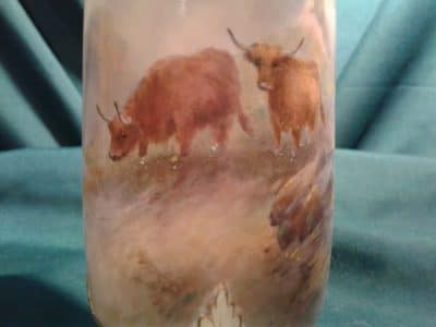 SOLD Worcester tube vase Highland cattle, Harry Stinton Antiques Scotland Miscellaneous 4