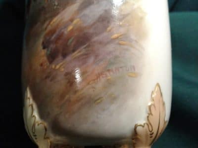 SOLD Worcester tube vase Highland cattle, Harry Stinton - Image 3