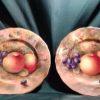 SOLD A pair of Worcester fallen fruits cabinet plates. Harry Ayrton