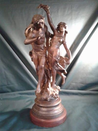 Spelter figure group Antiques Scotland Bronzes Silver Metals 3