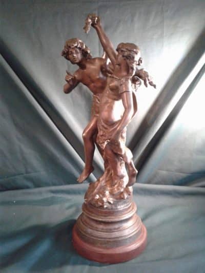 Spelter figure group Antiques Scotland Bronzes Silver Metals 4