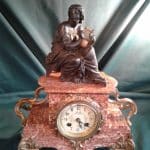 French Art Nouveau rouge marble mantle clock Antique clocks Glasgow Antique Clocks