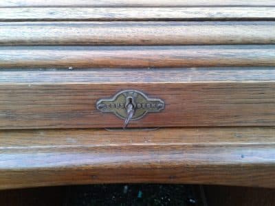 SOLD Lebus Edwardian Oak Roll Top Desk - Image 5