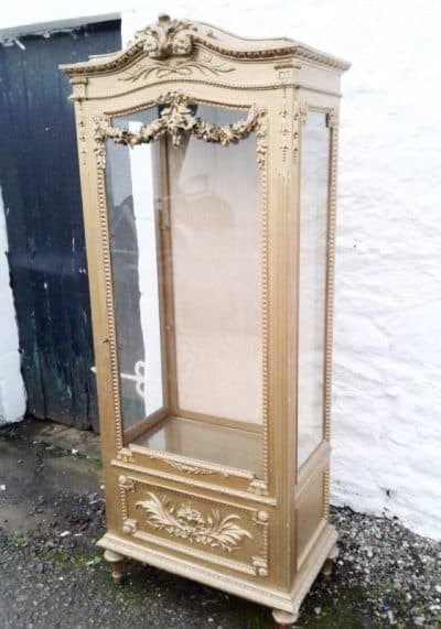 19th cent Italian gilt display cabinet
