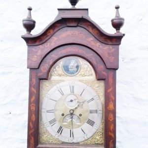 SOLD 18th c Marquetry Automaton longcase clock. 18th Cent Antique Clocks 3