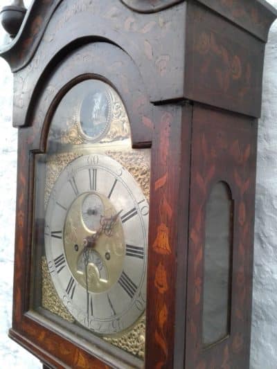 SOLD 18th c Marquetry Automaton longcase clock. 18th Cent Antique Clocks 7