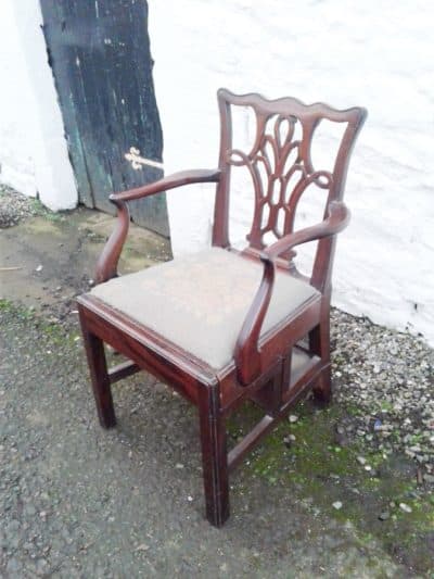 George III styled mahogany library step chair