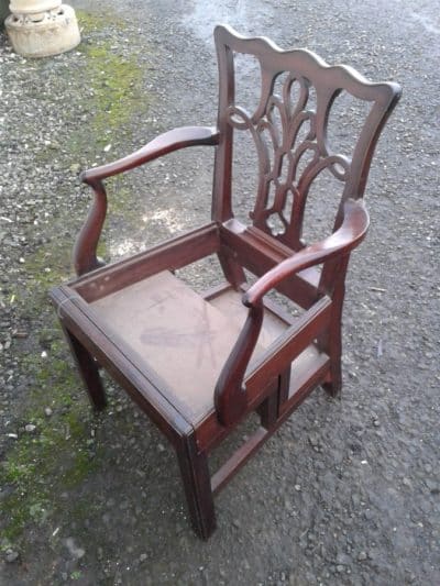 George III styled mahogany library step chair - Image 2