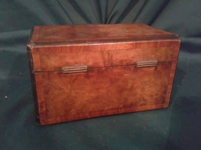 Georgian burr walnut tea caddy - Image 4