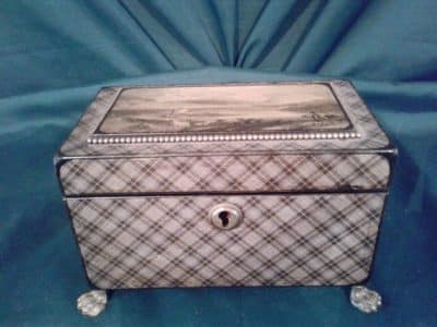 Rare 18th century Scottish tartan tea caddy 18th Cent Miscellaneous 4