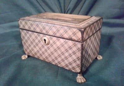 Rare 18th century Scottish tartan tea caddy - Image 5