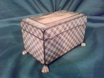 Rare 18th century Scottish tartan tea caddy - Image 6
