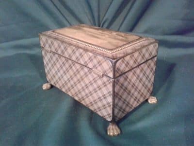 Rare 18th century Scottish tartan tea caddy 18th Cent Miscellaneous 9