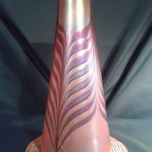 Bohemian art glass iridescent vase. Antiques Scotland Antique Art