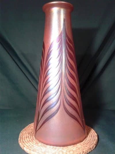 Bohemian art glass iridescent vase. - Image 4