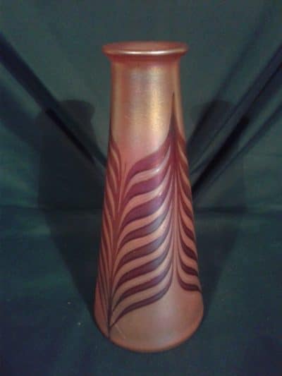Bohemian art glass iridescent vase. - Image 5